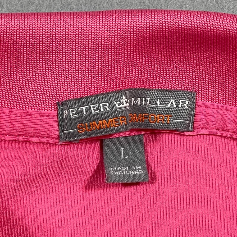 Peter Millar Polo Shirt Men Large Classic Fit Pink Summer Comfort Golf Golfcore - Picture 3 of 9